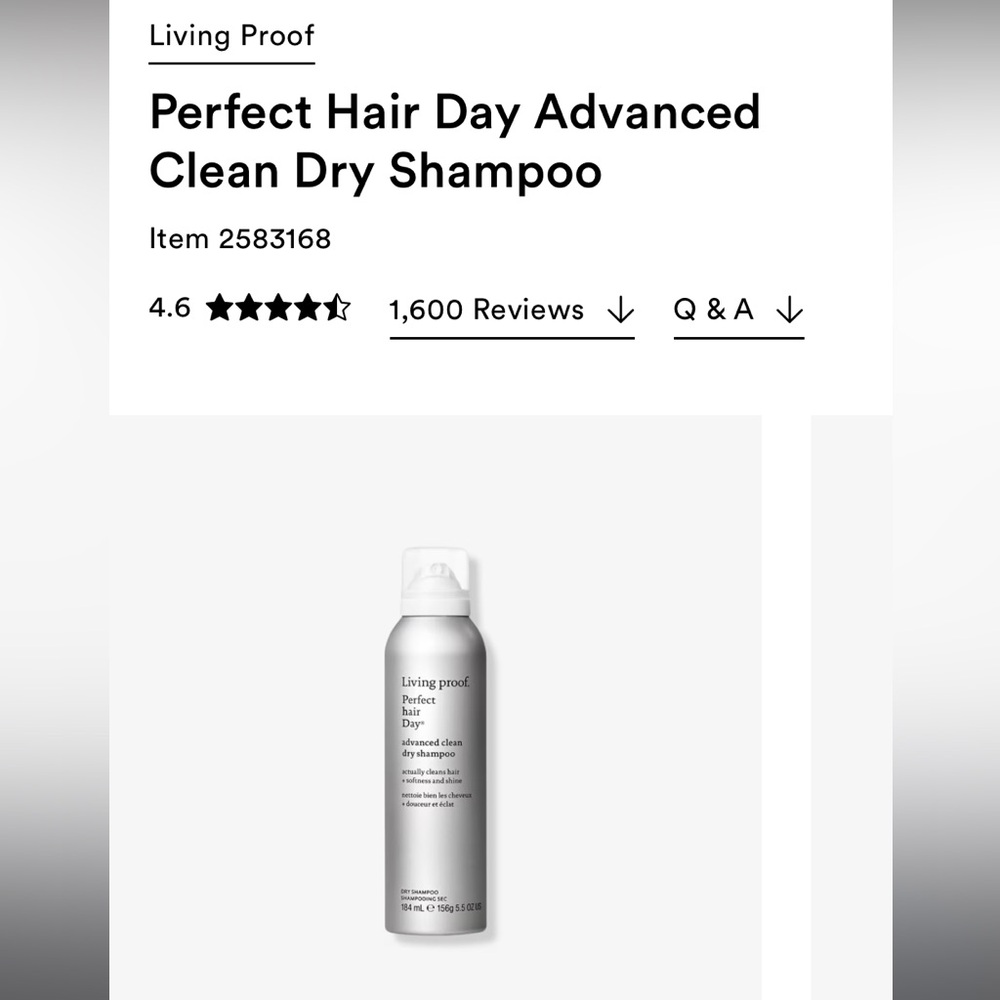 Travel Size Living Proof Perfect Hair Day Advanced Clean Dry Shampoo